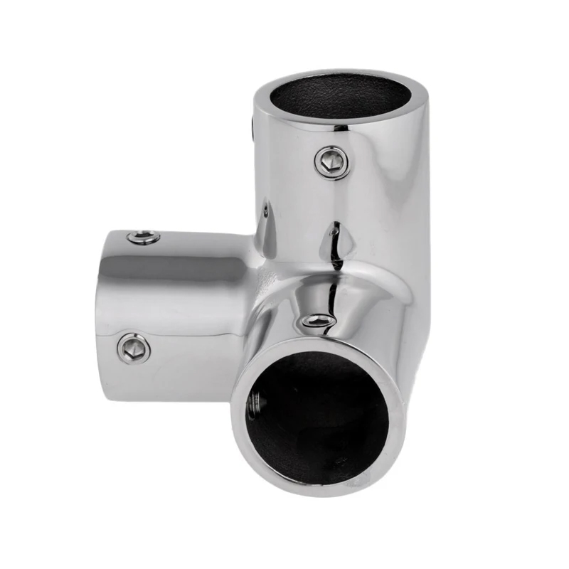  Stainless Steel Polished Corner Tee Boat Deck 3 Way Corner Handrail Hardware 