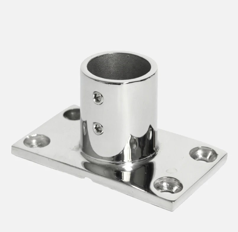   Boat Pipe Hardware 90 Degree Rectangle Stanchion ba<x>se Heavy Duty Pipe Fittings