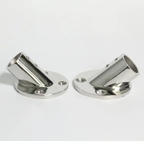 45 Degree Round Stanchion ba<x>se for pipe 22/25/32mm Marine Grade Pipe Fittings
