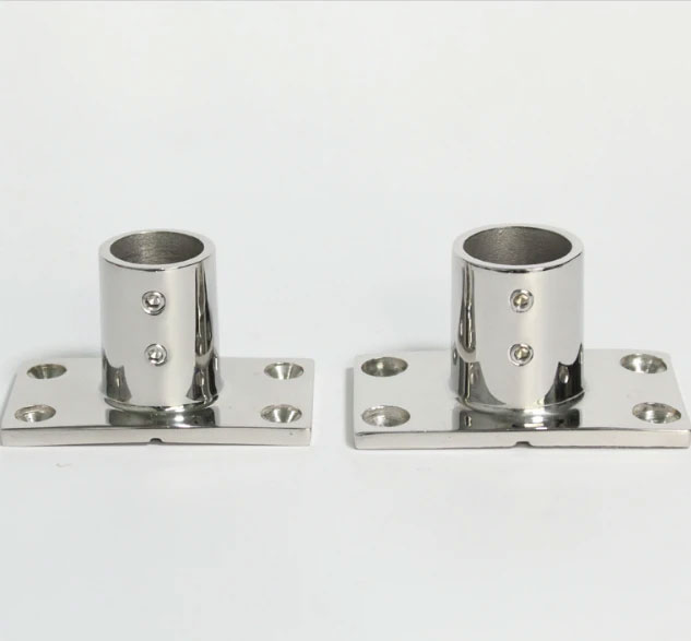 Marine Grade  Boat Pipe Hardware 90 Degree Rectangle Stanchion ba<x>se Heavy Duty Pipe Fittings