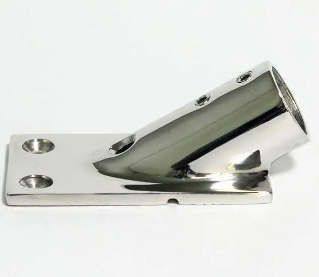Yacht Boat Pipe Hardware 30 Degree  Rectangle Stanchion ba<x>se Guaranteed Marine Grade Quality Cabin Hand Rail Pipe Fittings