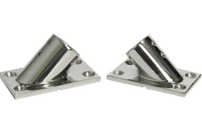 Yacht Boat Pipe Hardware 45 Degree Rectangle Stanchion ba<x>se Marine Grade Cabin Handrail Pipe Accessories